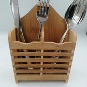 Kitchen Wooden Mini Spoon Holder And Bamboo Chopstick Basket