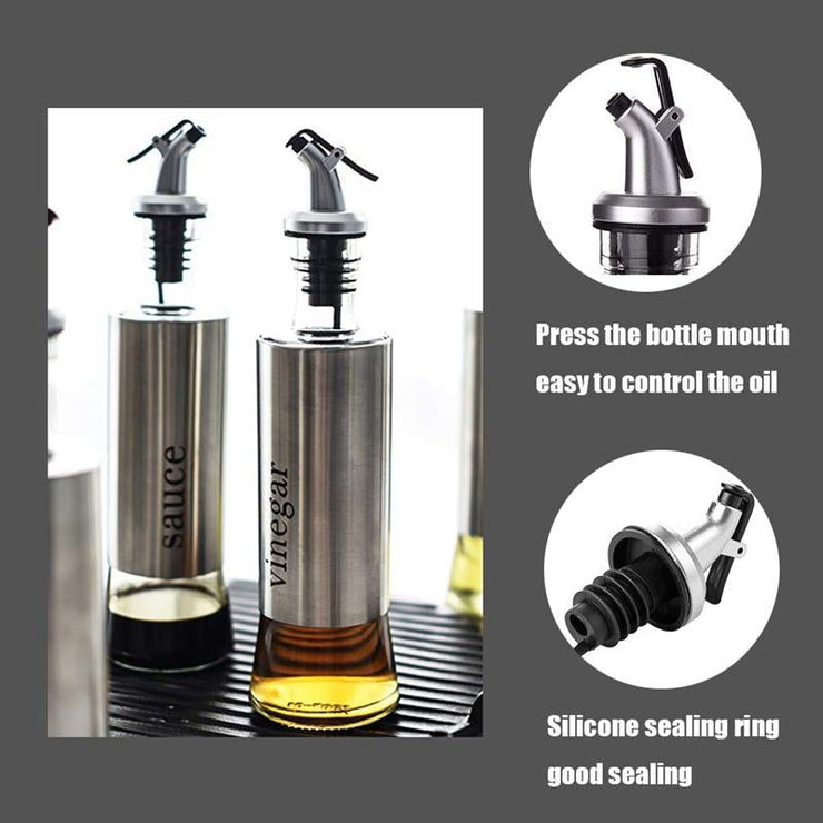 500ml High-Quality Stainless-Steel Covered Smart Glass Oil Bottle