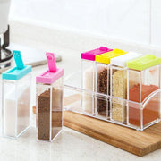 6 PCs Plastic Spice Shaker Seasoning Boxes Plastic Storage Container