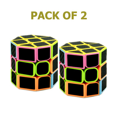 Pack Of 2 Colorful Octagonal Shaped Puzzle Cube Toys (3x3x3)