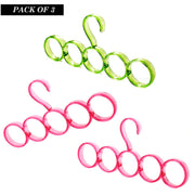 Pack Of 3 Eco-Friendly Five Hole Ring Rope Slots Holder Scarf Shawl Storage Hanger